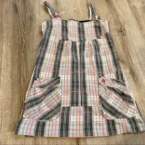 Hurley Mini Dress Plaid Gray & Pink Size Medium 2007